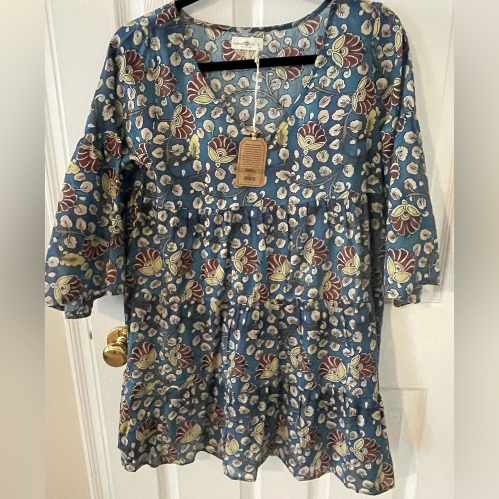 NATURAL LIFE Blue Floral Tunic